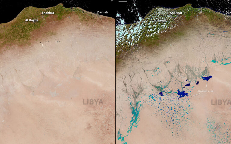 Meteo: Η κακοκαιρία Daniel δημιούργησε «λίμνες» στη Σαχάρα